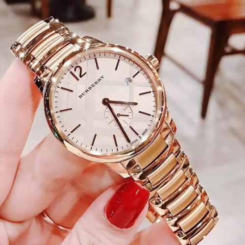 Burberry The Classic Rose Gold Dial Rose Gold Steel Strap Watch for Men - BU10013