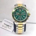 Movado Series 800 Chronograph Green Dial Two Tone Steel Strap Watch For Men - 2600148