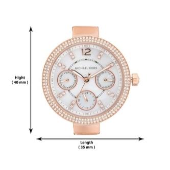 Michael Kors Parker White Dial Rose Gold Steel Strap Watch for Women - MK5616