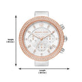 Michael Kors Parker Chronograph White Dial Two Tone Leather Strap Watch For Women - MK6950