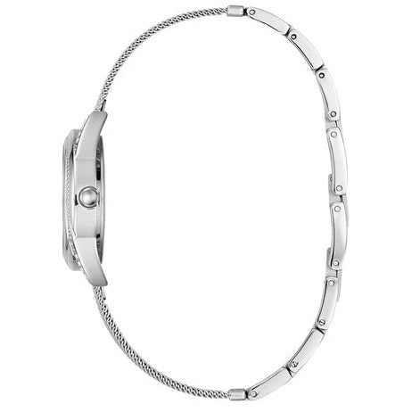 Guess Whisper Silver Dial Silver Mesh Bracelet Watch for Women - W1084L1