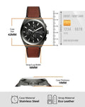 Fossil Everett Chronograph Grey Dial Brown Leather Strap Watch for Men - FS5799