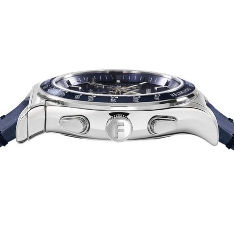 Salvatore Ferragamo 1927 Chrono Analog Blue Dial Blue Leather Strap Watch for Men - SFKZ00223