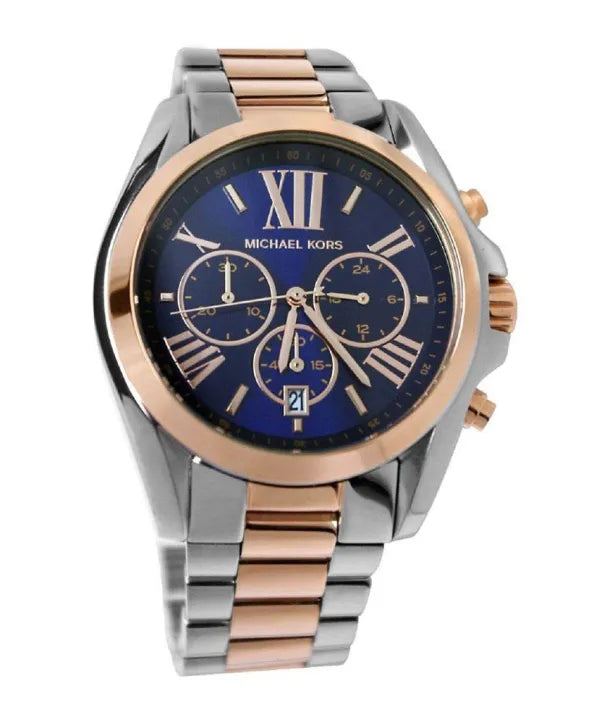 Michael Kors Bradshaw Blue Dial Two Tone Steel Strap Watch for Women - MK5606