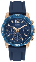 Guess Commander Blue Dial Blue Rubber Strap Watch for Men - GW0211G4