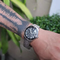 Michael Kors Cunningham Multifunction Black Dial Silver Steel Strap Watch For Men - MK7156