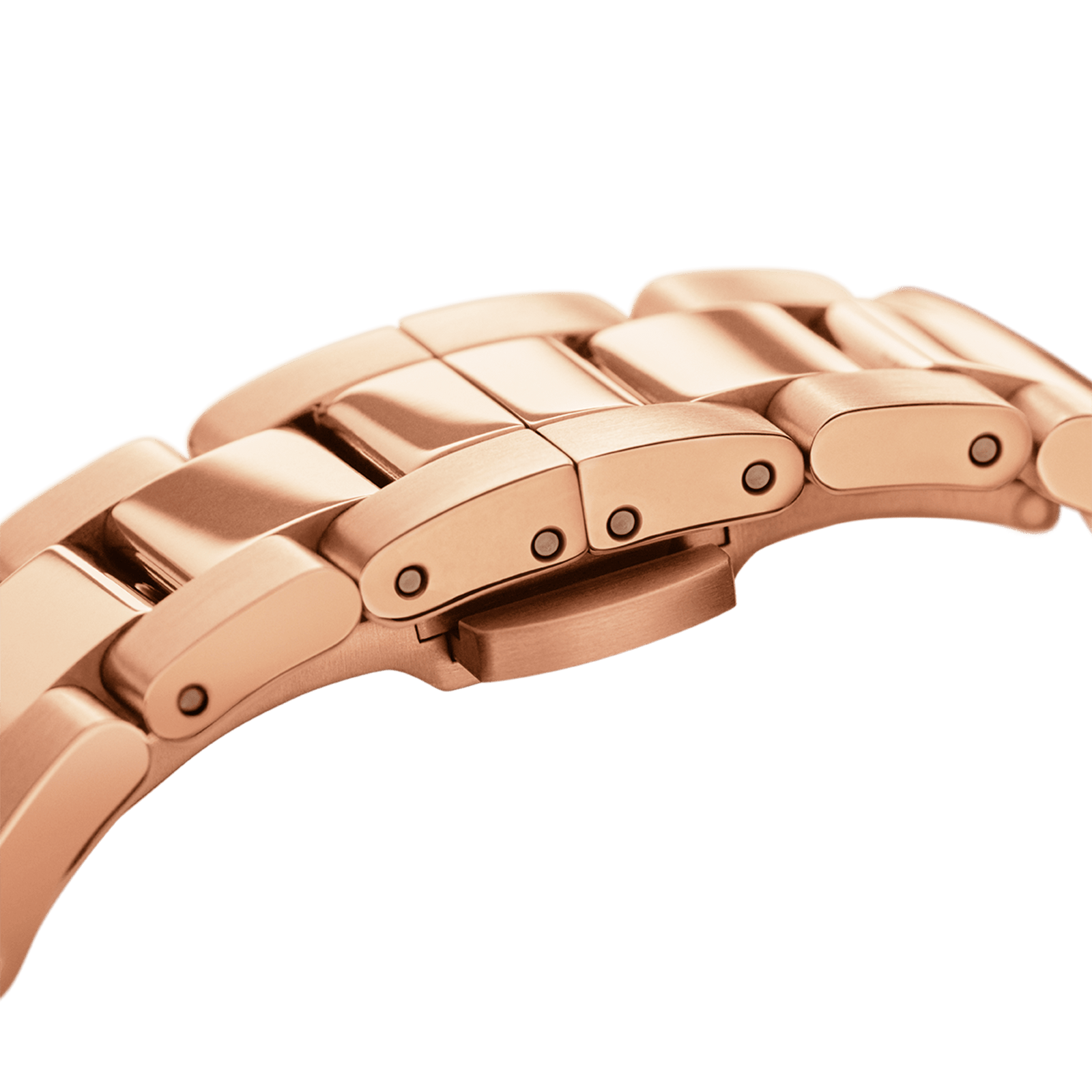 Daniel Wellington Iconic Link White Dial Rose Gold Steel Strap Watch For Women - DW00100211