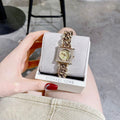 Michael Kors Chain Lock Pave Gold Dial Gold Steel Strap Watch For Women - MK4711
