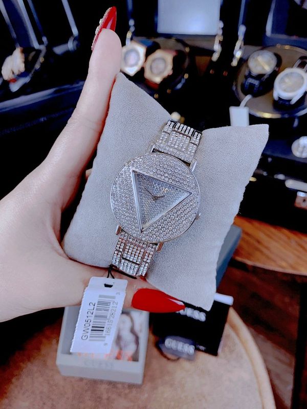 Guess Trend Diamonds Silver Dial Silver Steel Strap Watch for Women - GW0512L1