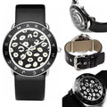 Marc Jacobs Amy Black Dial Black Leather Strap Watch for Women - MBM1163