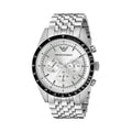 Emporio Armani Sportivo Chronograph Silver Dial Silver Steel Strap Watch For Men - AR6073