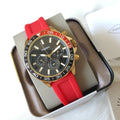 Fossil Bannon Multifunction Black Dial Red Silicone Strap Watch for Men - BQ2499