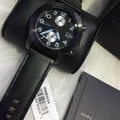 Marc Jacobs Larry Chronograph Black Dial Black Leather Strap Watch for Men - MBM5054