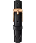 Daniel Wellington Quadro White Dial Black Leather Strap Watch For Women - DW00100434