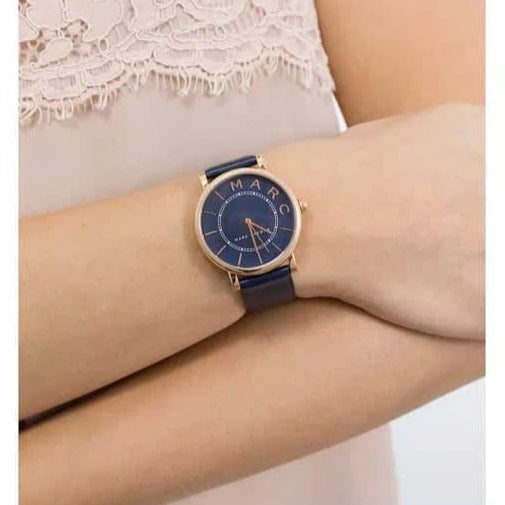Marc Jacobs Roxy Navy Blue Dial Blue Leather Strap Watch for Women - MJ1534