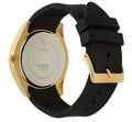 Guess Clarity Gold Dial Black Silicone Strap Watch for Women - GW0109L1