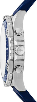 Fossil Garrett Chronograph Blue Dial Blue Rubber Strap Watch for Men - FS5709