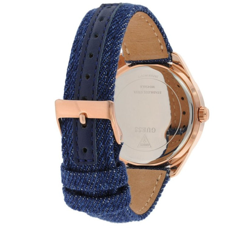 Guess Little Flirt Quartz Blue Dial Blue Leather Strap Watch For Women - W0456L6
