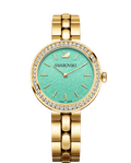 Swarovski Daytime Crystals Turquoise Dial Gold Steel Strap Watch for Women - 5182212