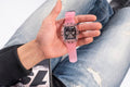 Guess Sporting Black Dial Pink Rubber Strap Watch for Men - GW0032G1