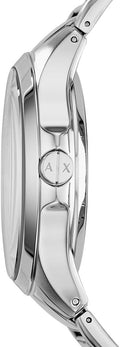 Armani Exchange Hampton Chronograph Black Dial Silver Steel Strap Watch For Men - AX2179