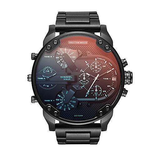 Diesel Mr Daddy 2.0 Chronograph Black Dial Black Steel Strap Watch For Men - DZ7395