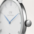 Daniel Wellington Dapper Reading White Dial Black Leather Strap Watch For Men - DW00100108