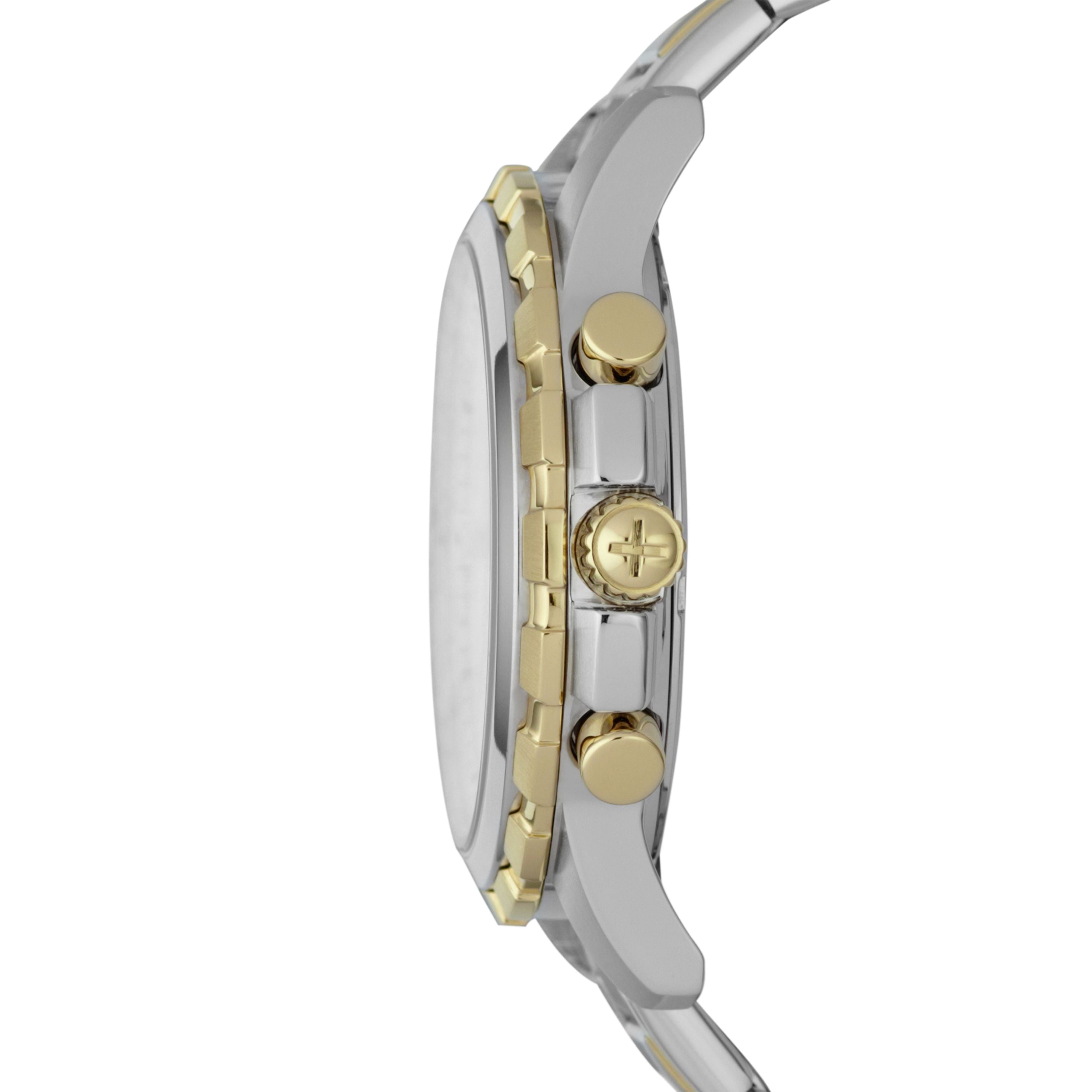 Fossil Dean Chronograph White Dial Silver Steel Strap Watch for Men - FS4795
