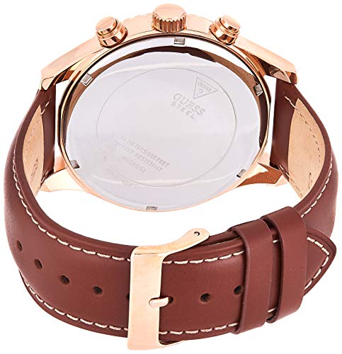 Guess Persuit Chronograph Blue Dial Brown Leather Strap Watch for Men - W0500G1
