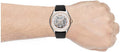Emporio Armani Zeta Skeleton Automatic Silver Dial Black Leather Strap Watch For Men - AR60018