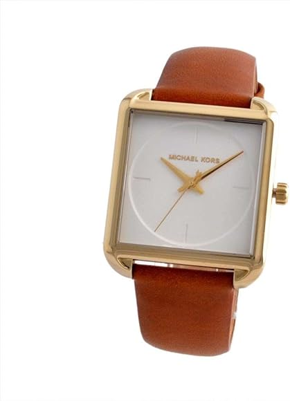 Michael Kors Lake White Dial Brown Leather Strap Watch For Women - MK2584