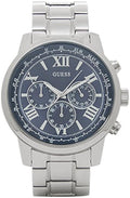 Guess Horizon Chronograph Quartz Blue Dial Silver Steel Strap Watch for Men - W0379G3