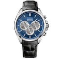 Hugo Boss Driver Blue Dial Black Leather Strap Watch for Men - 1512882