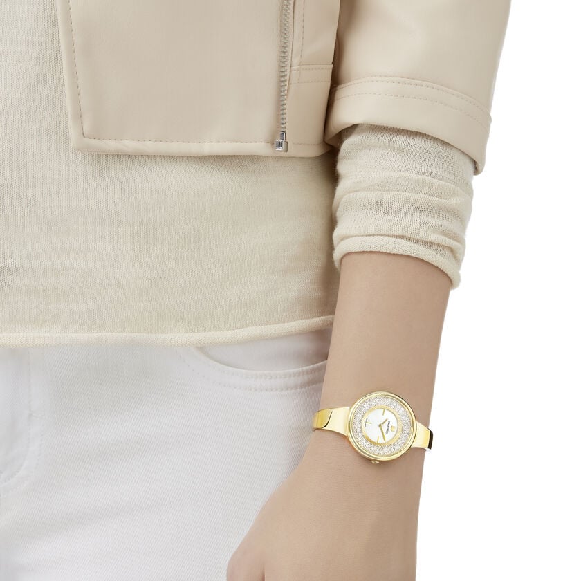 Swarovski Crystalline Bracelet White Dial Gold Steel Strap Watch for Women - 5269253