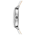 Swarovski Crystalline Hours Silver Dial White Leather Strap Watch for Women - 5295383