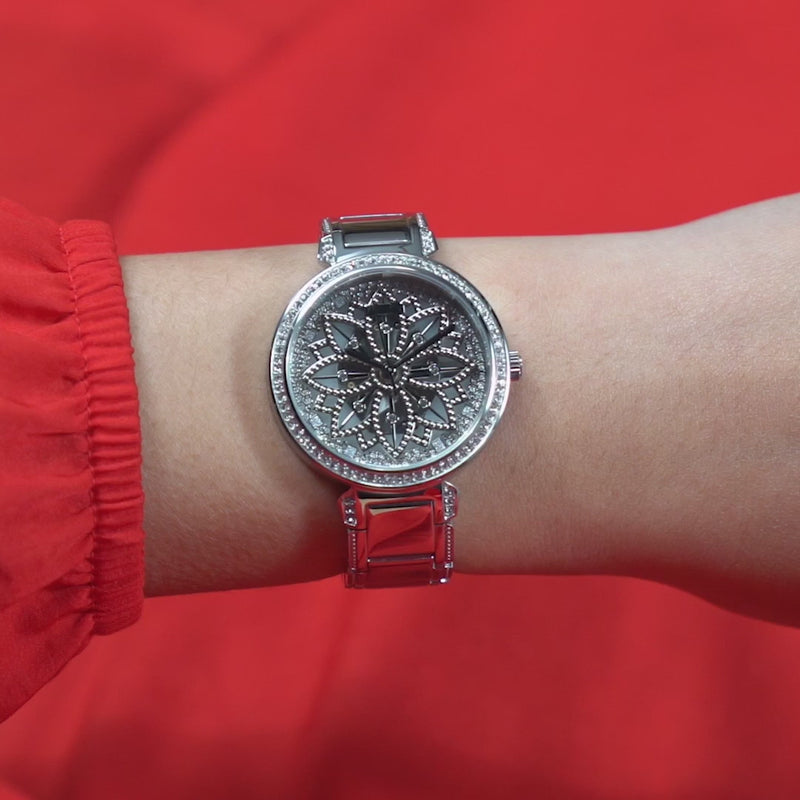 Guess Lily Quartz Silver Dial Silver Steel Strap Watch For Women - GW0528L1