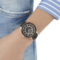 Swarovski Octea Lux Blue Dial Blue Leather Strap Watch for Women - 5414413