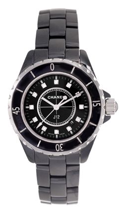 Chanel J12 Quartz Diamonds Black Dial Black Steel Strap Watch for Women - J12 H1625