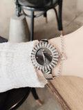 Swarovski Crystal Rose Black Dial Silver Steel Strap Watch for Women - 5484076