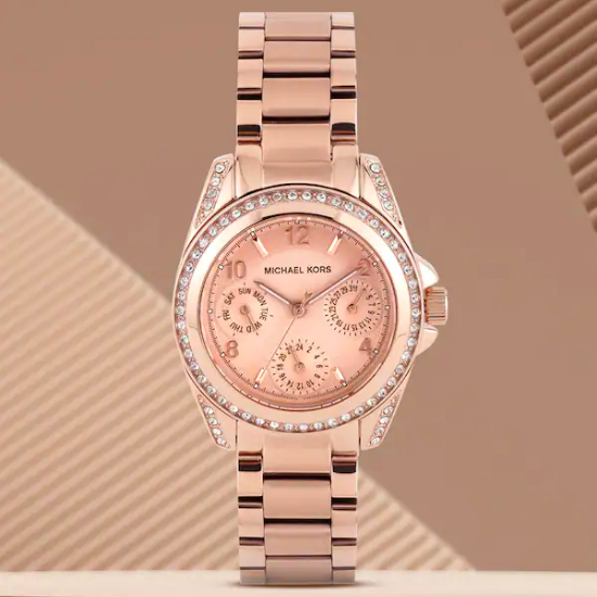 Michael Kors Blair Rose Gold Dial Rose Gold Steel Strap Watch for Women - MK5613