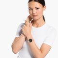 Swarovski Crystalline Chic Analog Black Dial Rose Gold Steel Strap Watch for Women - 5544587