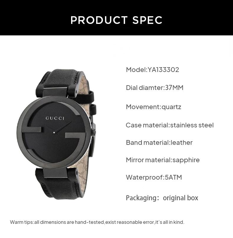 Gucci Interlocking G Black Dial Watch For Women - YA133302