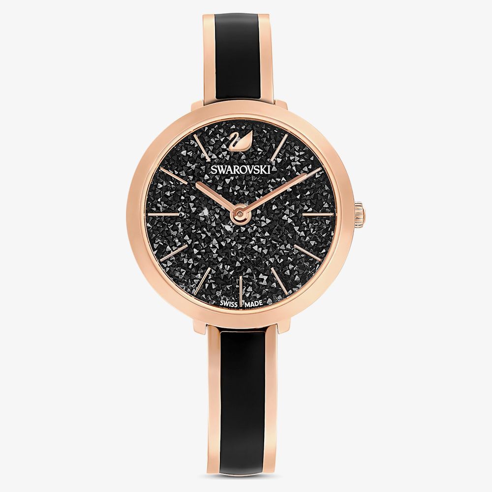 Swarovski Crystalline Delight Black Dial Two Tone Steel Strap Watch for Women - 5580530