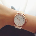 Marc Jacobs Baker White Dial Two Tone Steel Strap Watch for Women - MBM3312