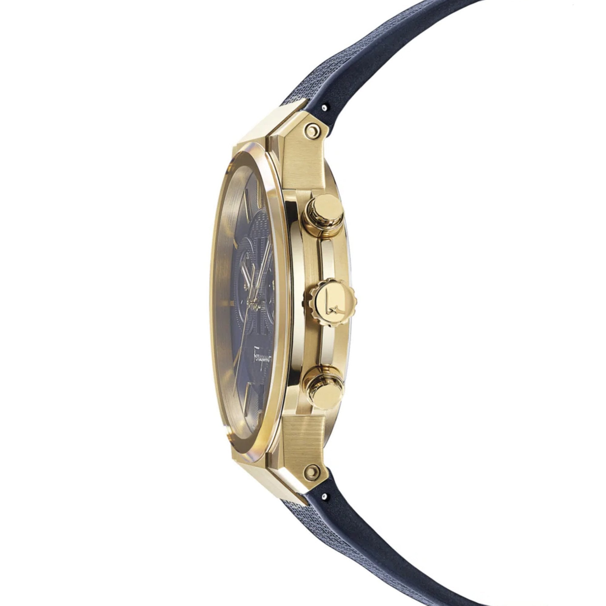 Salvatore Ferragamo Sapphire Chrono Blue Dial Blue Silicone Strap Watch for Men - SFME00221