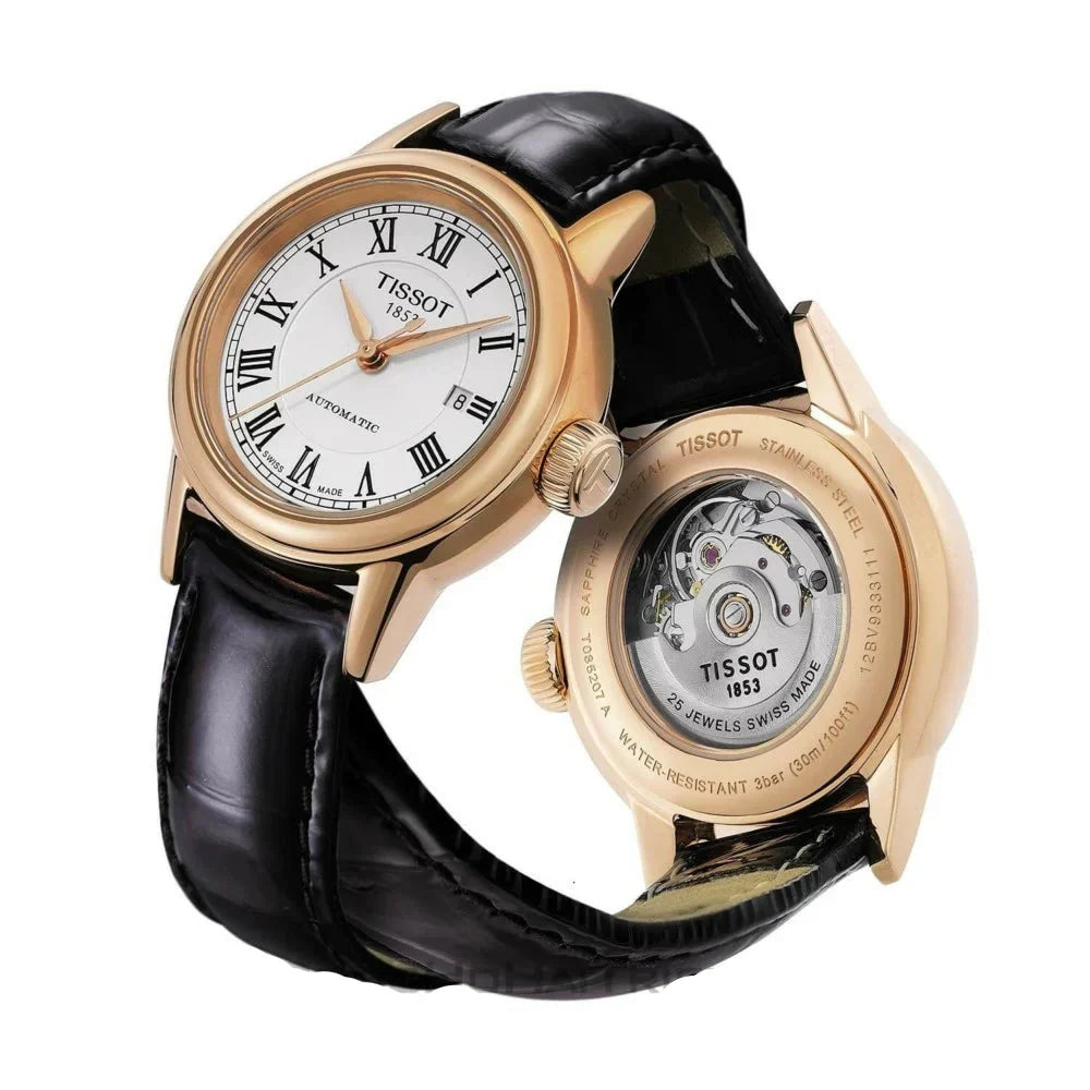Tissot Carson Automatic White Dial Brown Leather Strap Watch For Women - T085.207.36.011.00