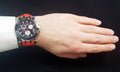 Tissot T Race Chronograph Black Dial Red Silicone Strap Watch For Men - T115.417.27.051.00