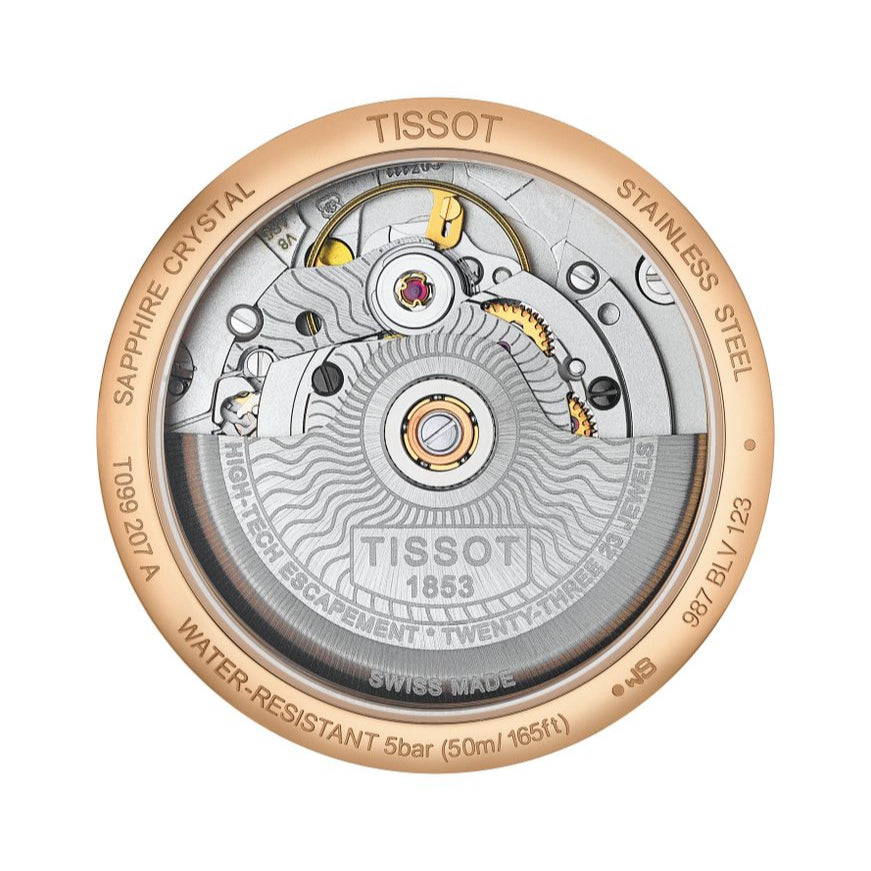 Tissot Chemin Des Tourelles Powermatic 80 Lady Silver Dial Brown Leather Strap Watch For Women - T099.207.36.037.00
