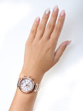 Michael Kors Sawyer Mother of Pearl White Dial Rose Gold Steel Strap Watch for Women - MK6282