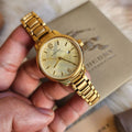 Burberry The Classic Champagne Dial Gold Steel Strap Watch for Women - BU10109